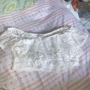 Off the shoulder lace crop top